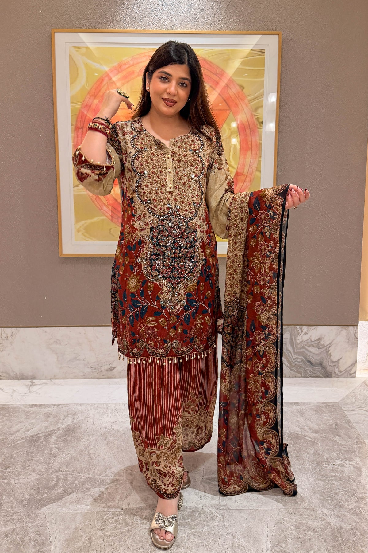 Damini Printed & Embroidered Suit Set