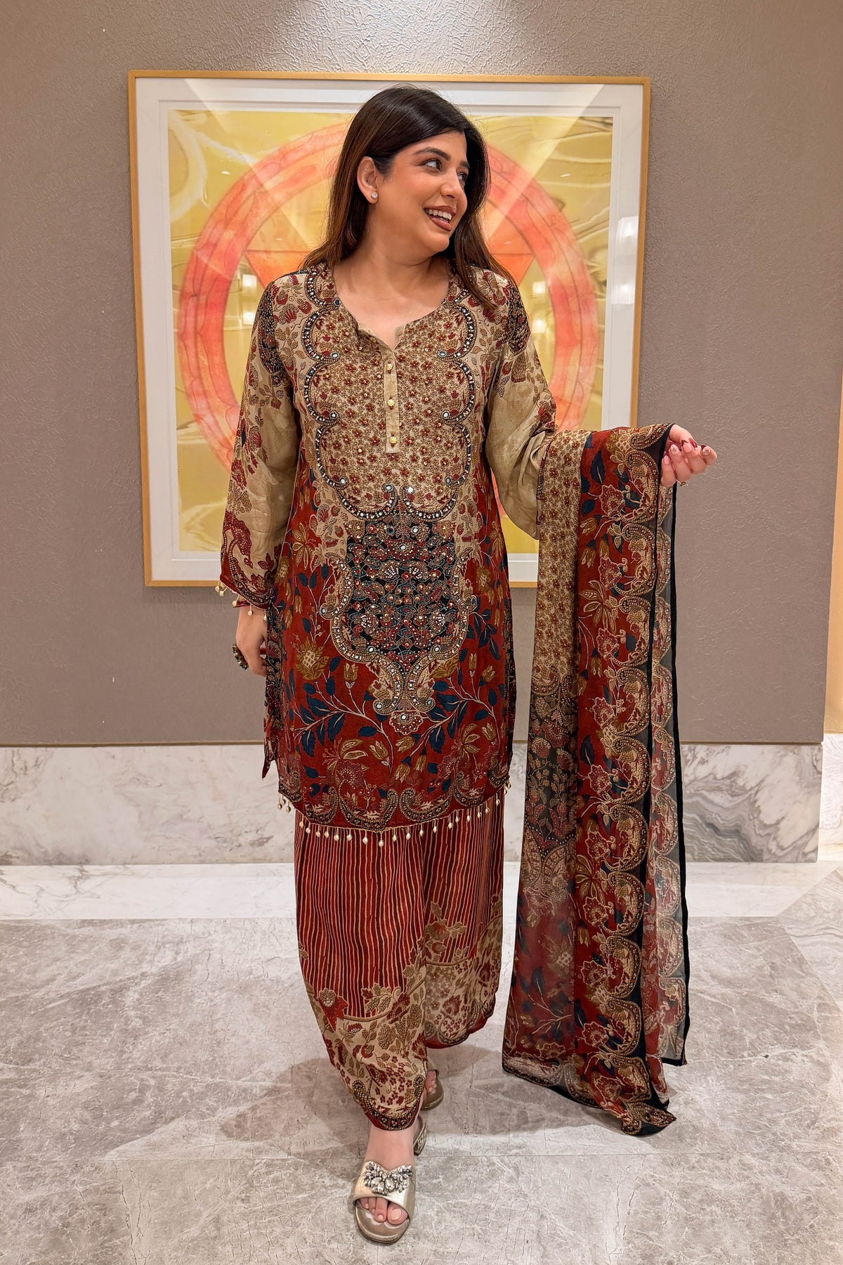 Damini Printed & Embroidered Suit Set