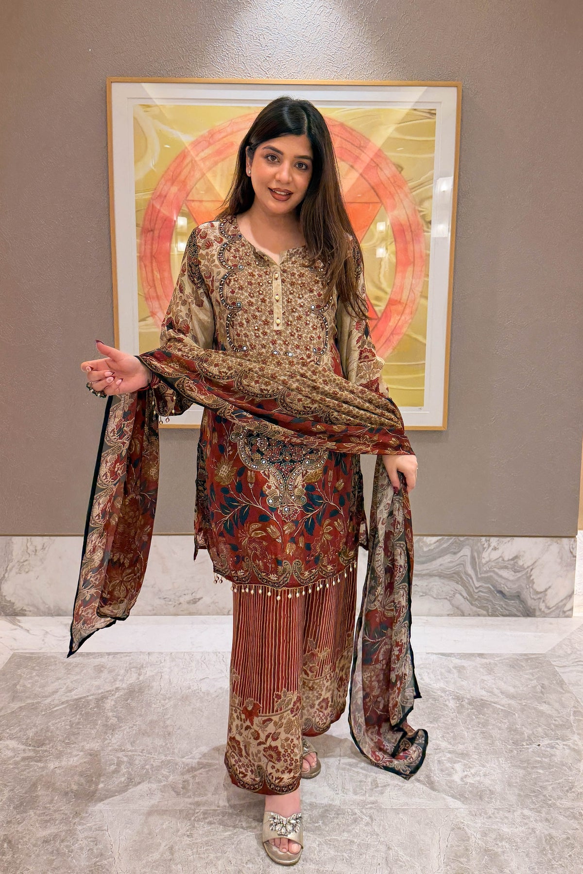 Damini Printed & Embroidered Suit Set