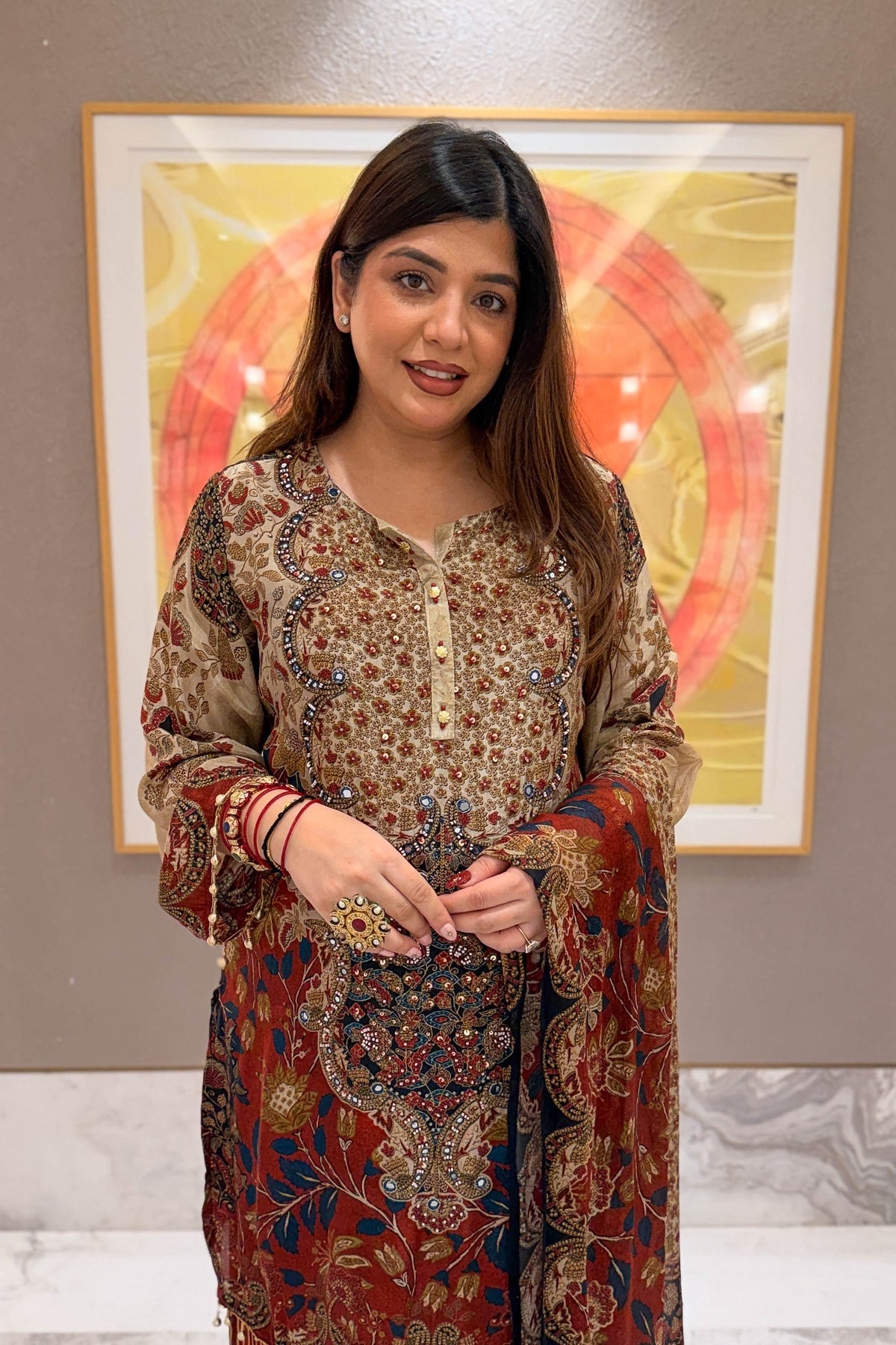 Damini Printed & Embroidered Suit Set