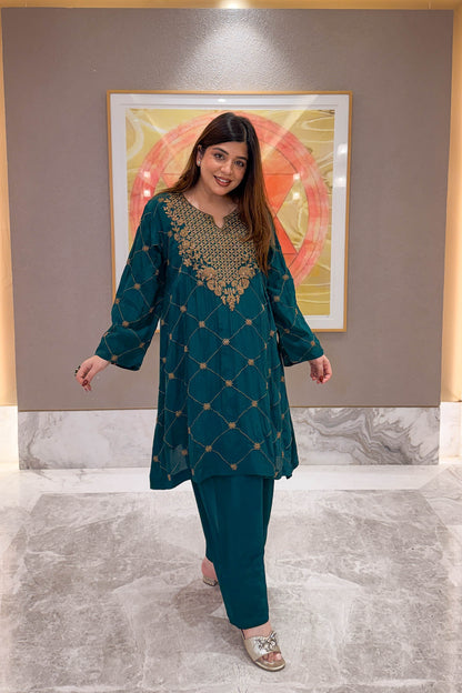 Humna Hand Embroidered Co ord Set