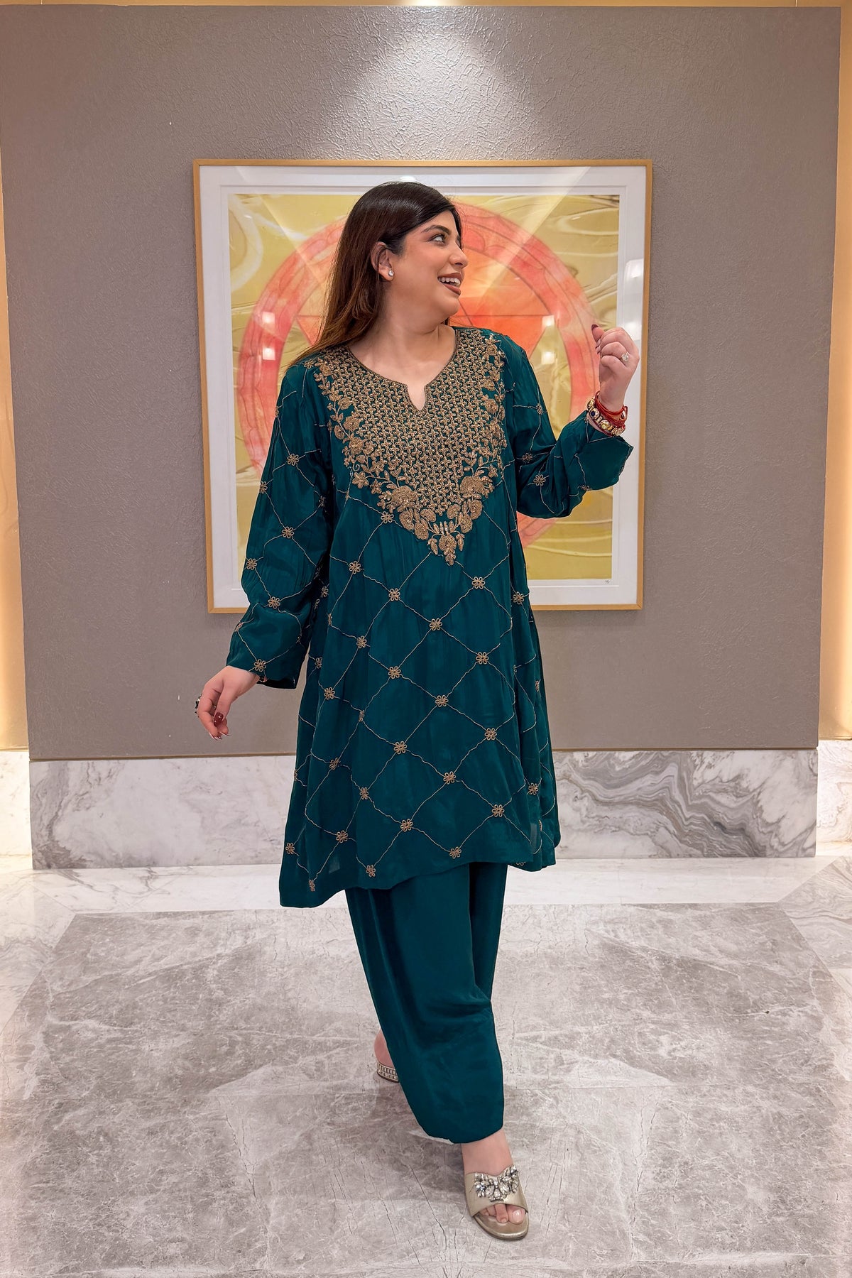 Humna Hand Embroidered Co ord Set