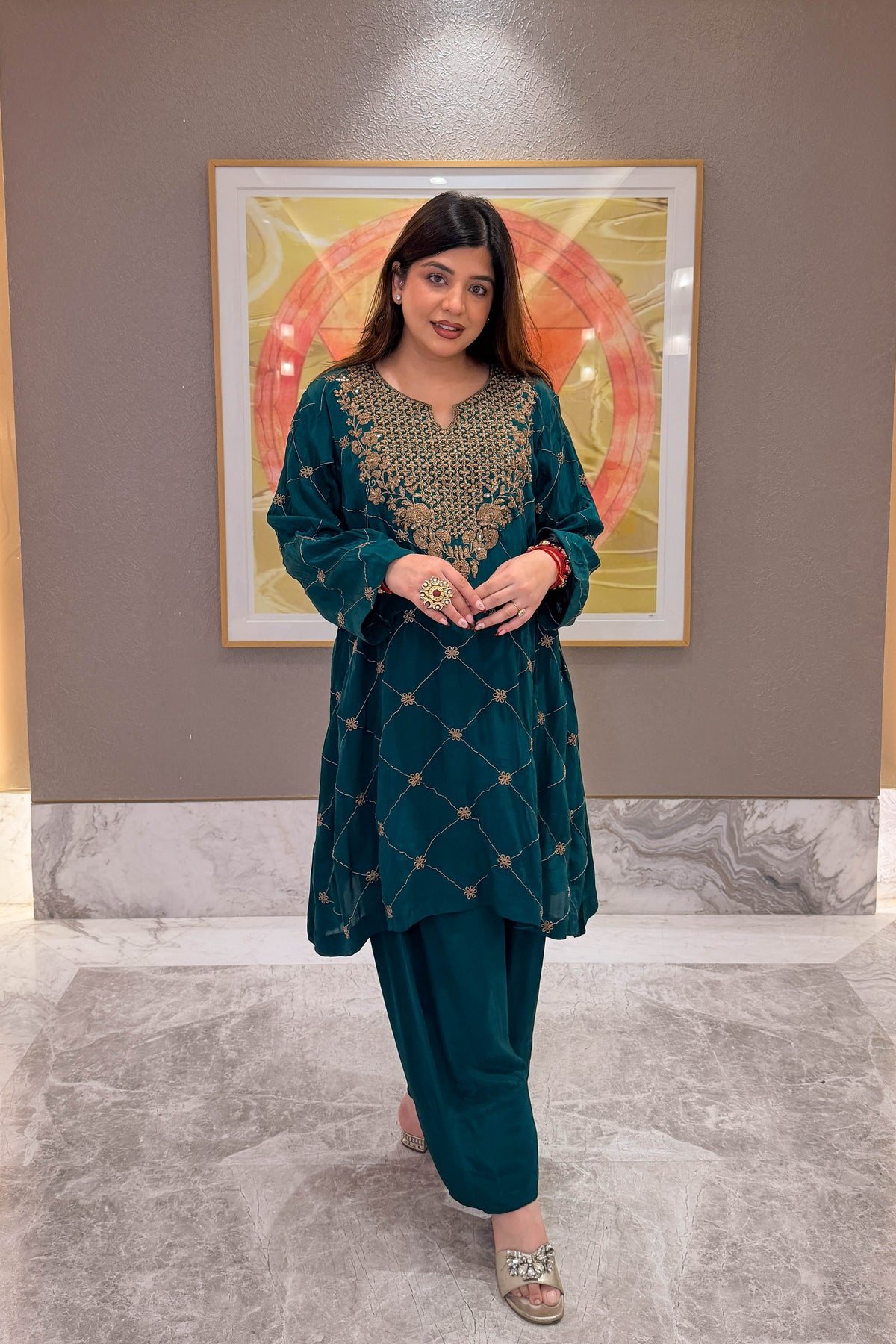 Humna Hand Embroidered Co ord Set