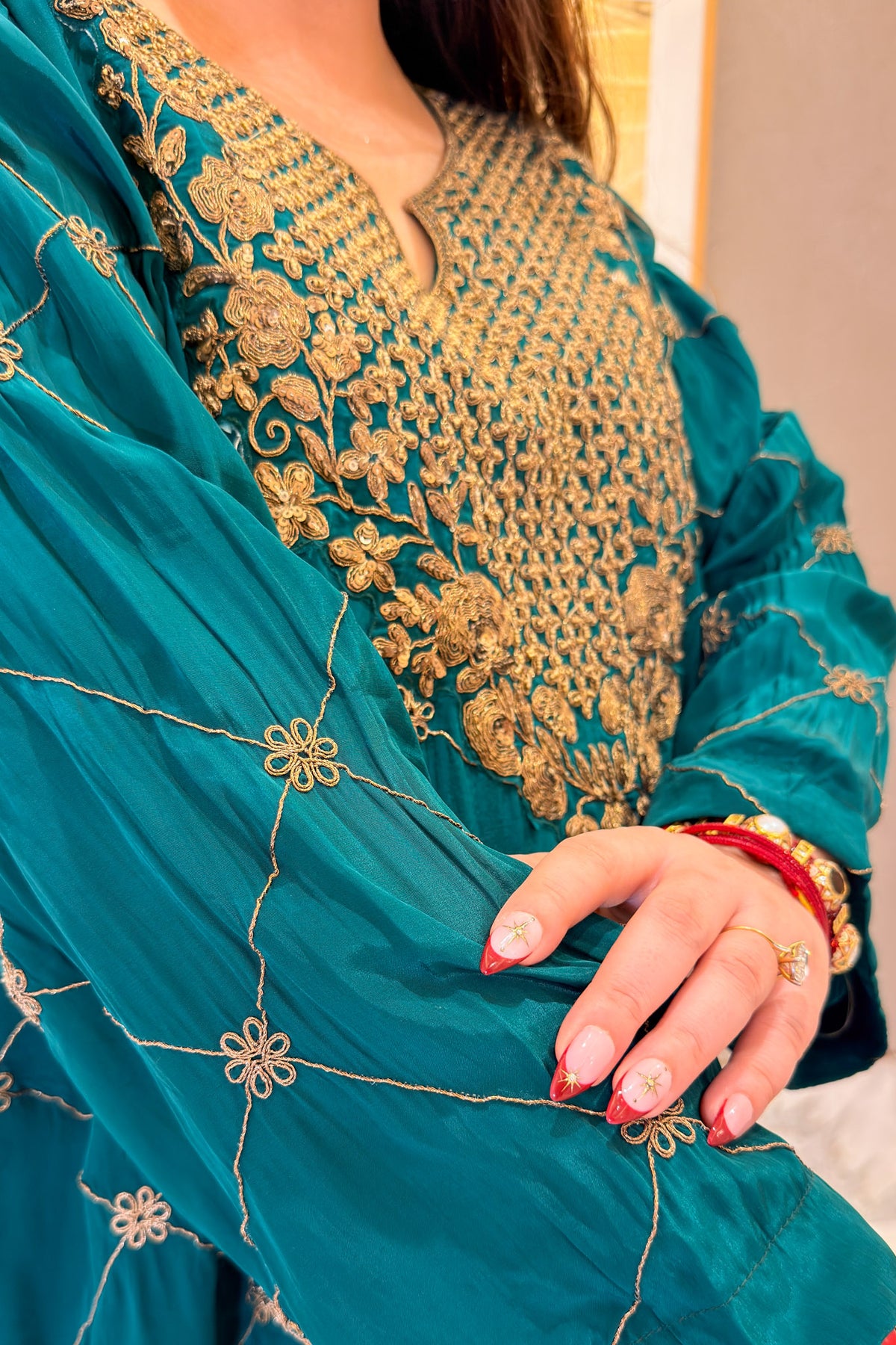 Humna Hand Embroidered Co ord Set