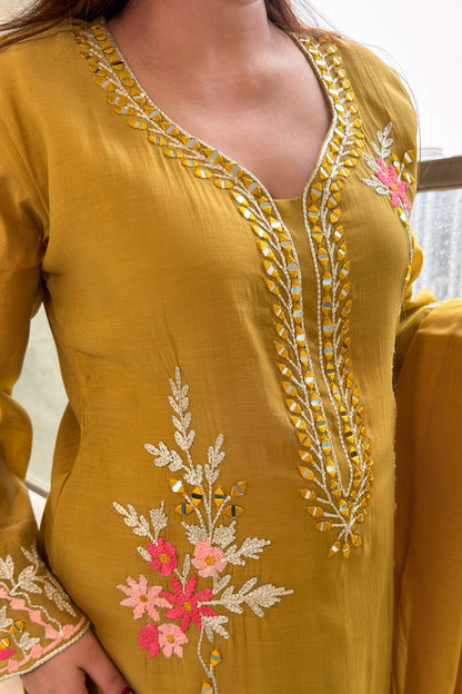 Arjani Floral Embroidered Long Suit Set