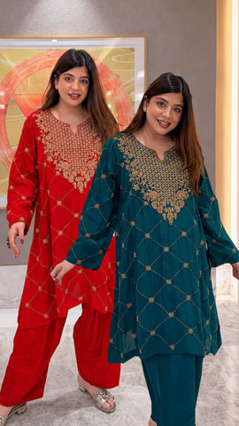 Humna Hand Embroidered Co ord Set