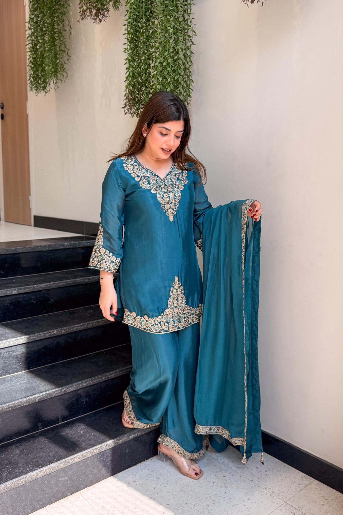 Saafi Embroidered Garara Suit Set