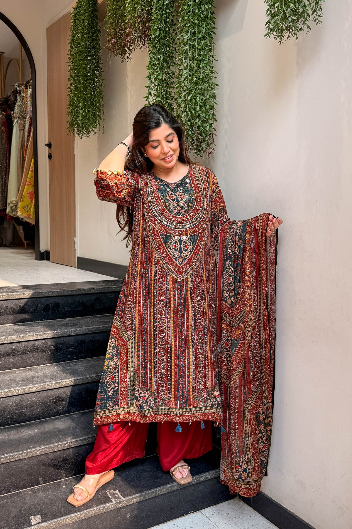 Leena Printed & Embroidered Suit Set
