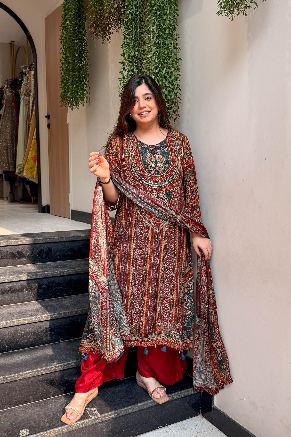 Leena Printed & Embroidered Suit Set