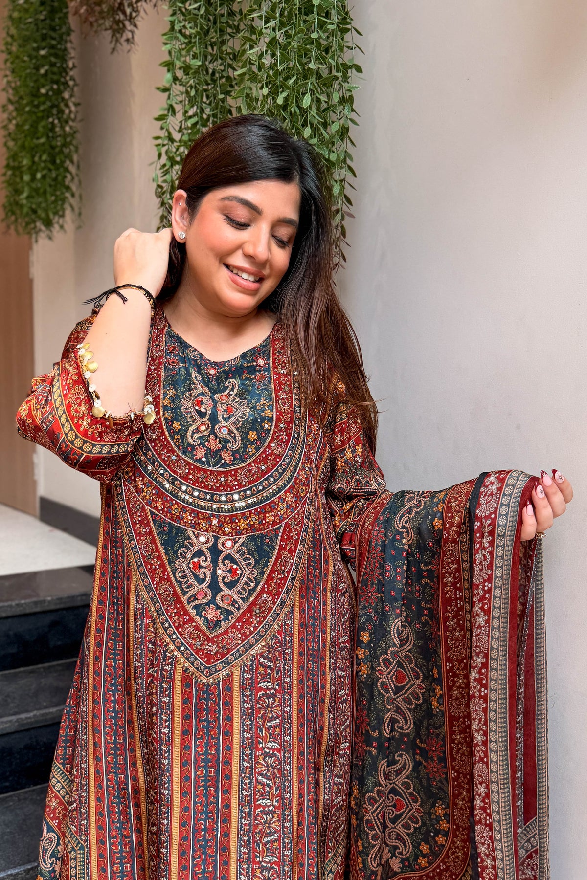 Leena Printed & Embroidered Suit Set