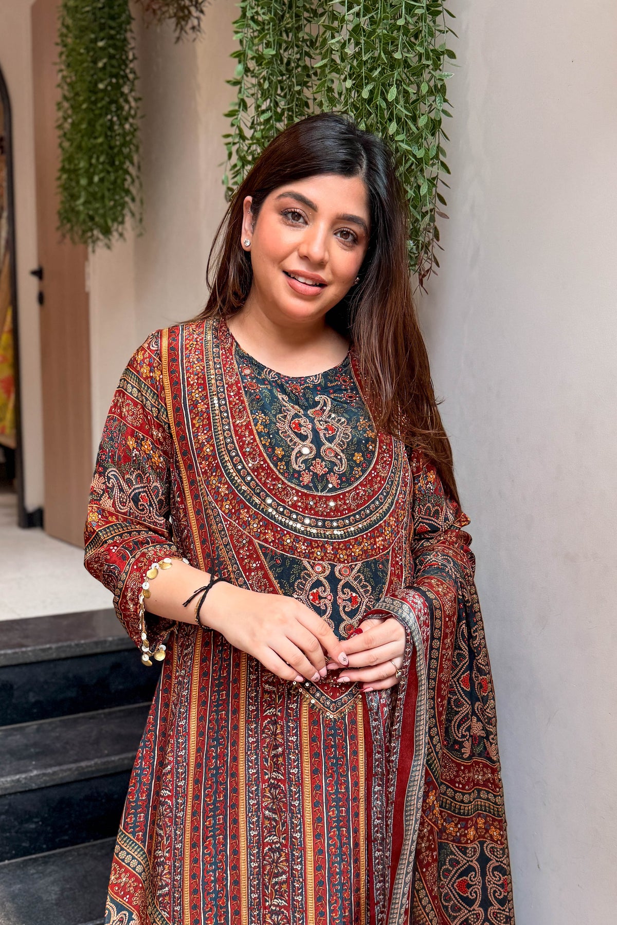 Leena Printed & Embroidered Suit Set