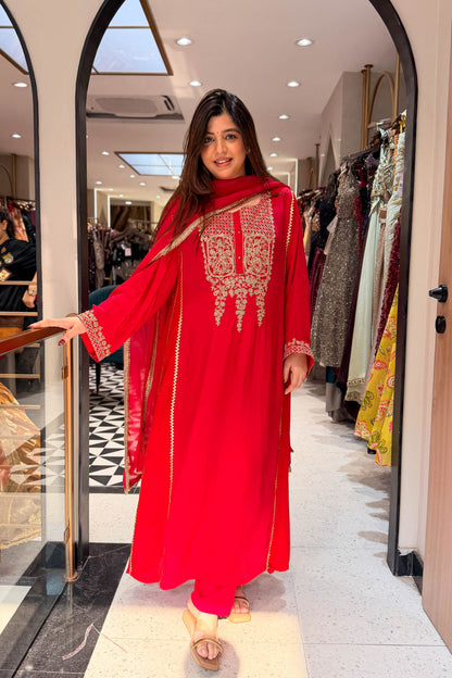 Zarina Embroidered Long Suit Set