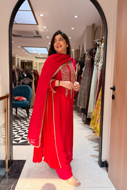 Zarina Embroidered Long Suit Set
