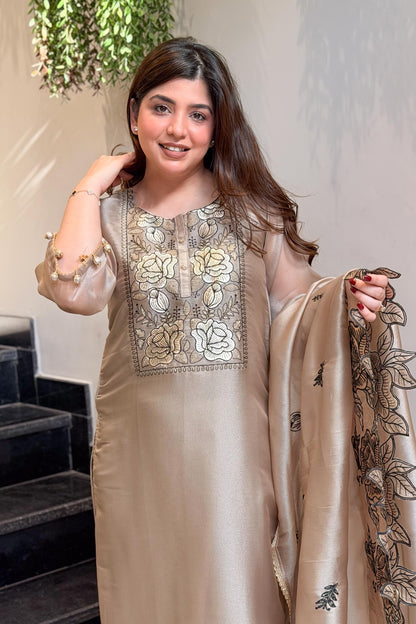 Sunehri Floral Embroidered Suit Set