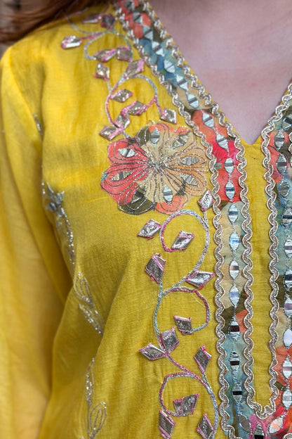 Aarvisha Gotta And Mirror Detailing Suit Set