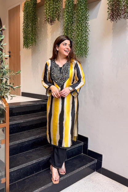 Ishaya Mirror Work and Printed Co ord Set