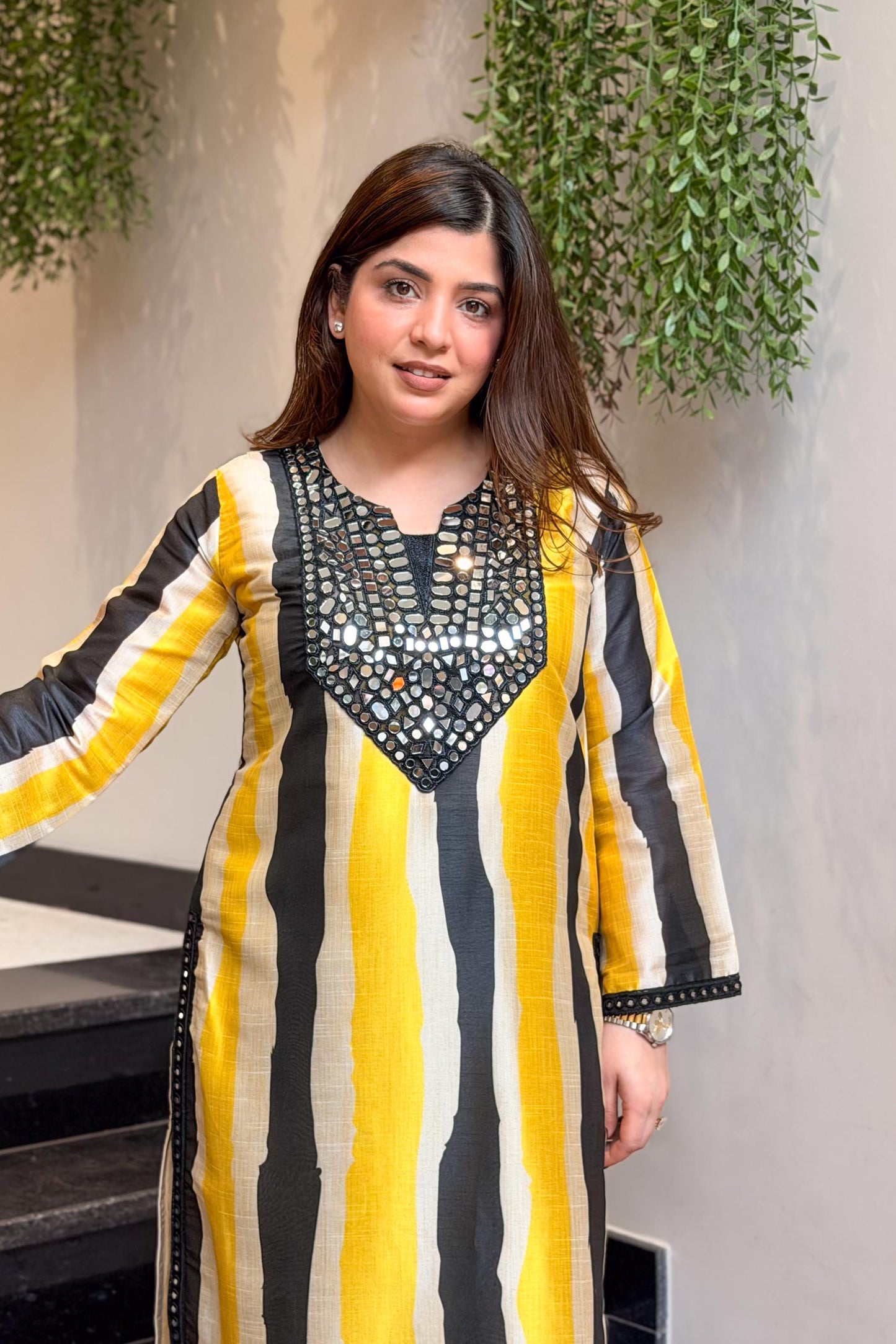 Ishaya Mirror Work and Printed Co ord Set
