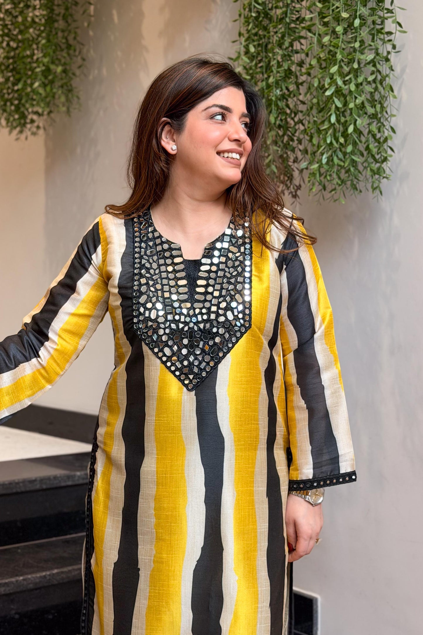 Ishaya Mirror Work and Printed Co ord Set