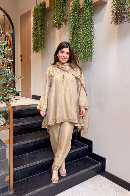Meheja Hand Embroidered Short Anarkali Set