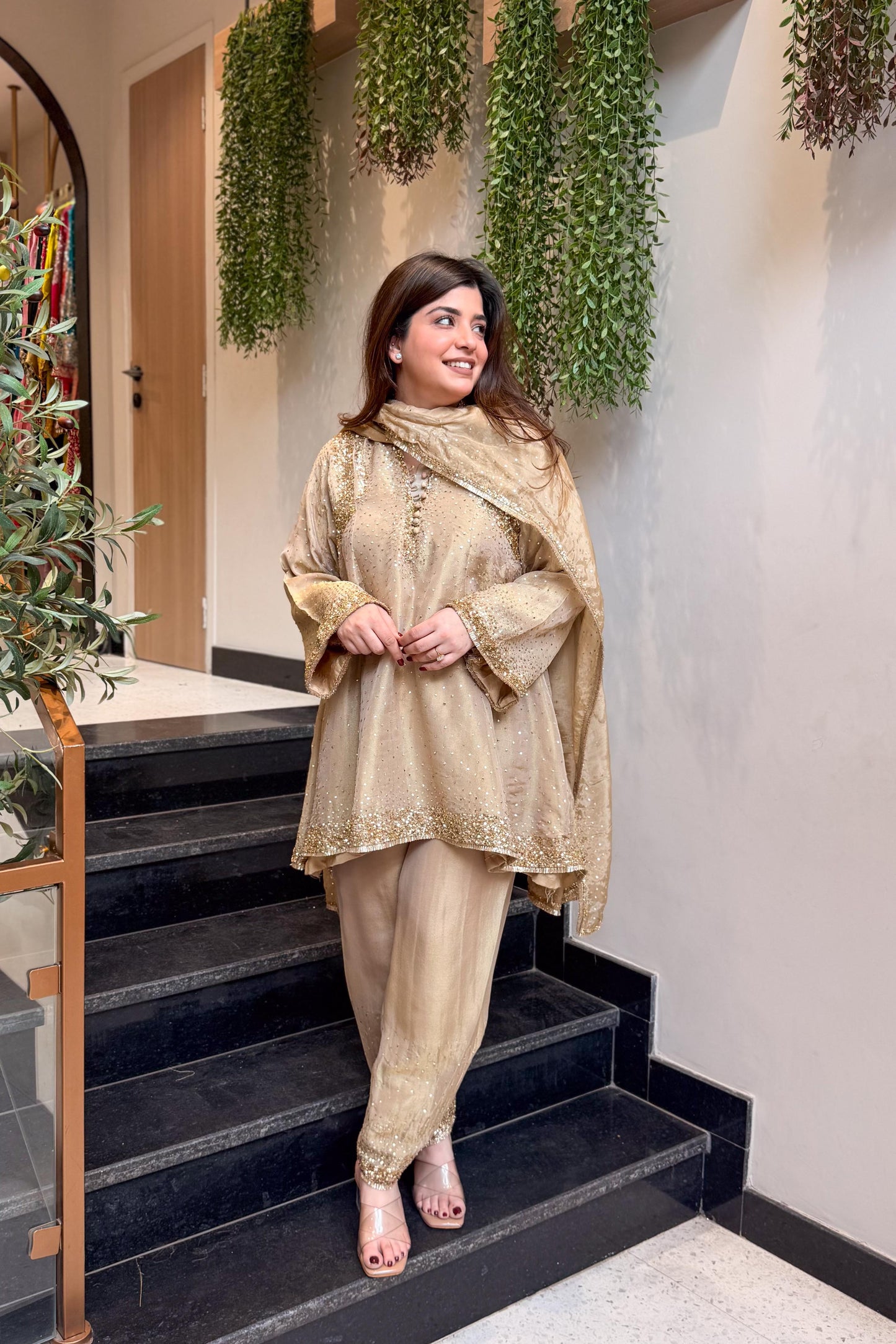 Meheja Hand Embroidered Short Anarkali Set