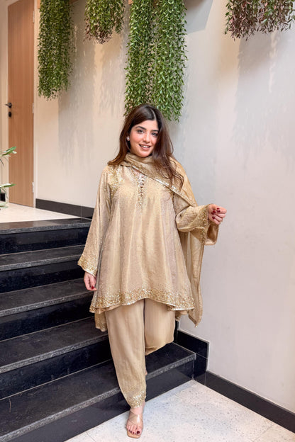 Meheja Hand Embroidered Short Anarkali Set