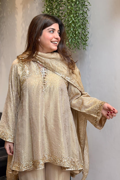 Meheja Hand Embroidered Short Anarkali Set