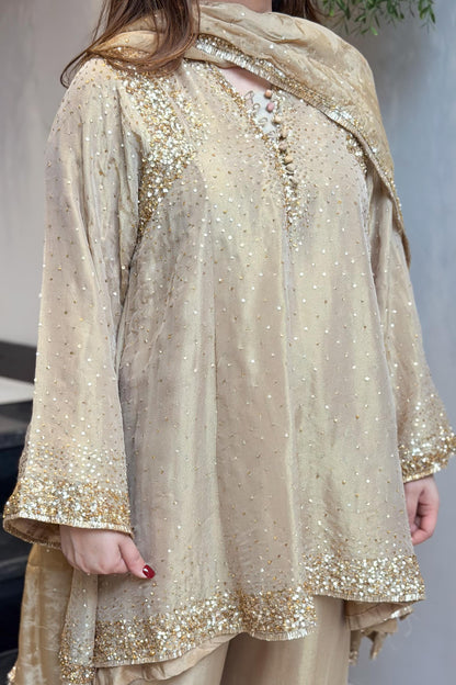 Meheja Hand Embroidered Short Anarkali Set