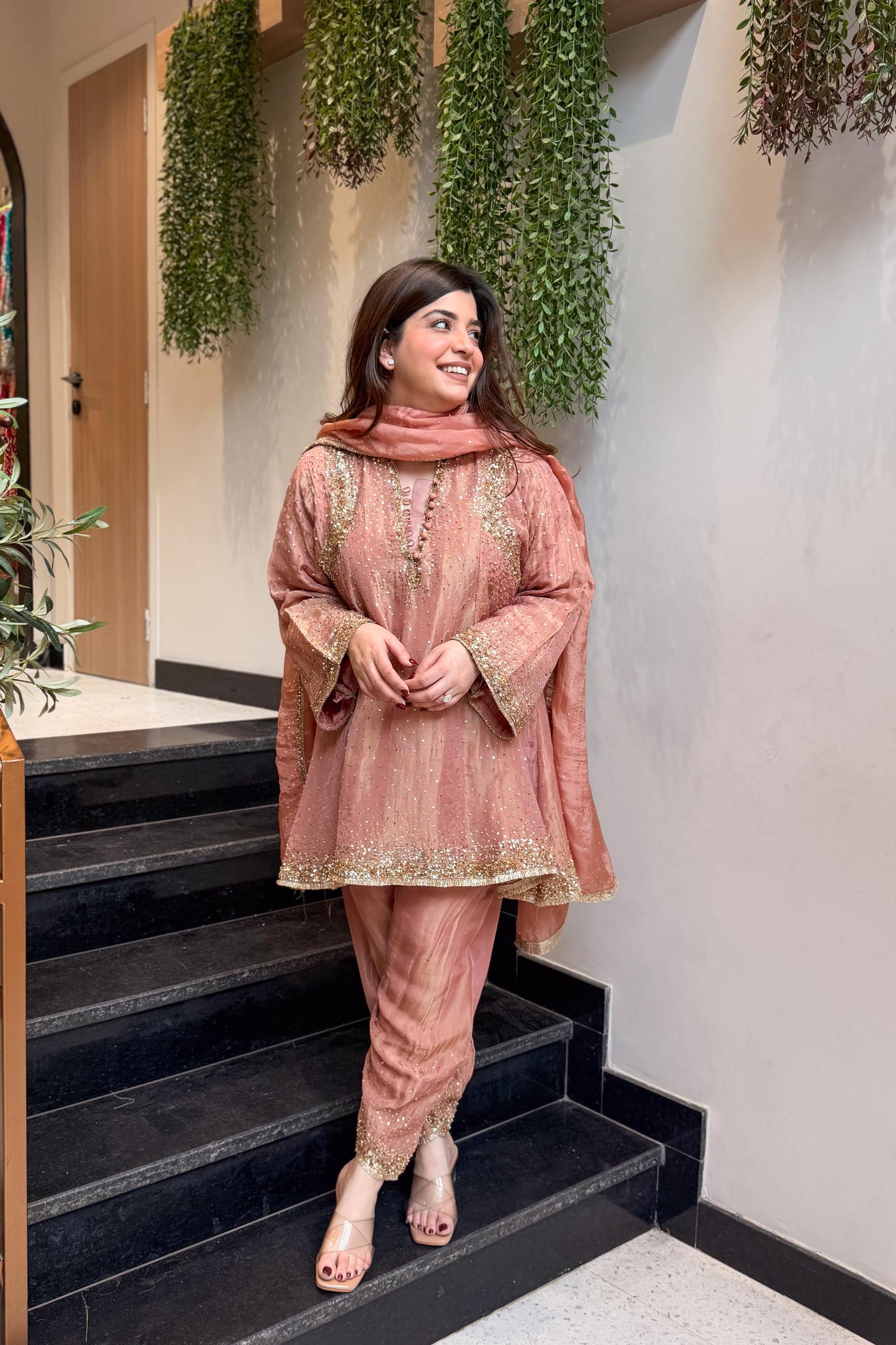 Meheja Hand Embroidered Short Anarkali Set