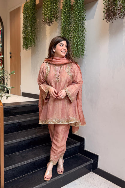 Meheja Hand Embroidered Short Anarkali Set