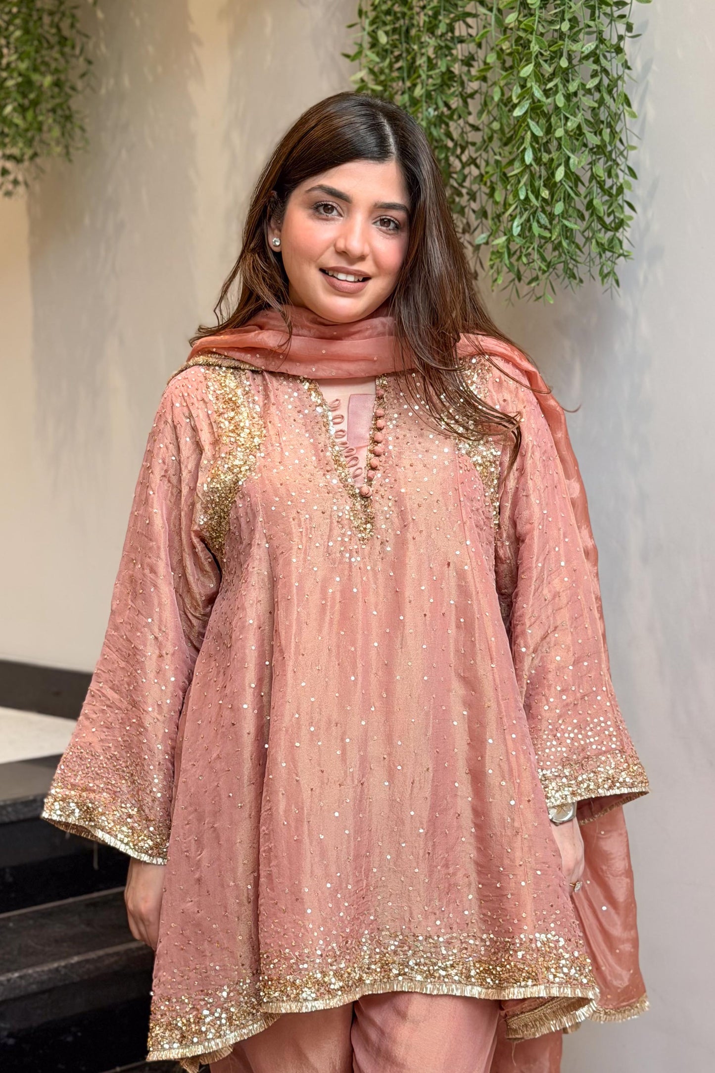 Meheja Hand Embroidered Short Anarkali Set