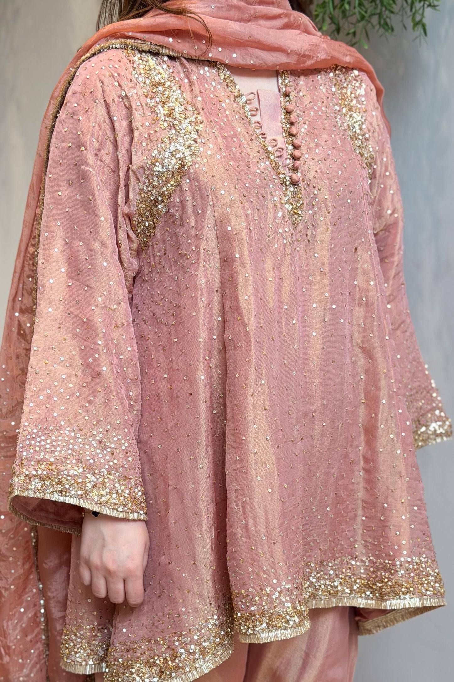 Meheja Hand Embroidered Short Anarkali Set