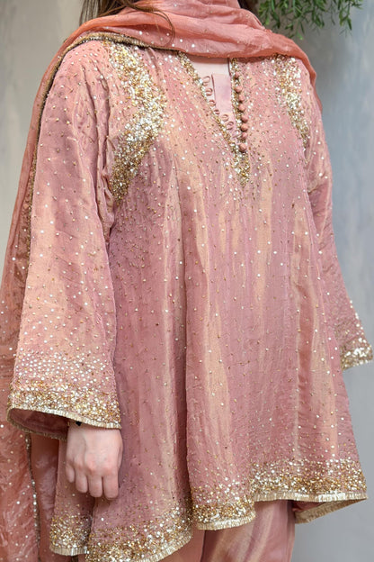 Meheja Hand Embroidered Short Anarkali Set