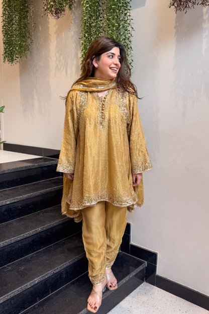 Meheja Hand Embroidered Short Anarkali Set