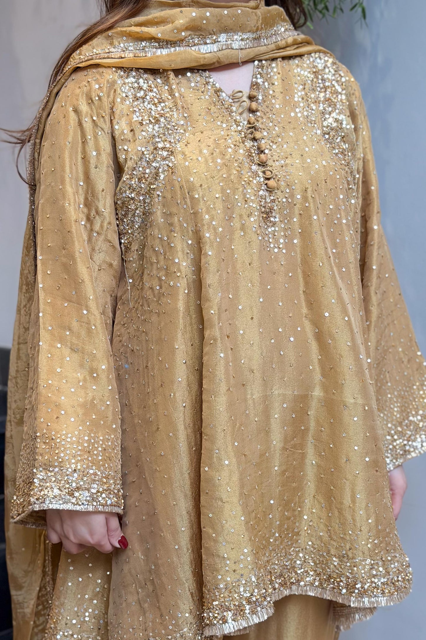 Meheja Hand Embroidered Short Anarkali Set
