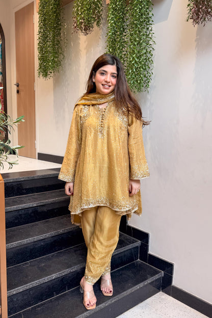 Meheja Hand Embroidered Short Anarkali Set