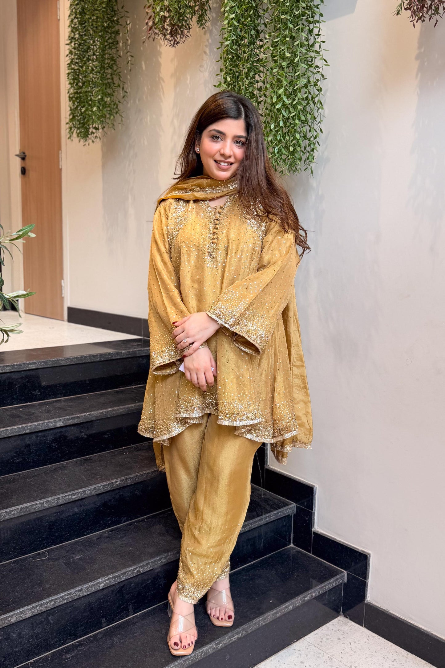 Meheja Hand Embroidered Short Anarkali Set