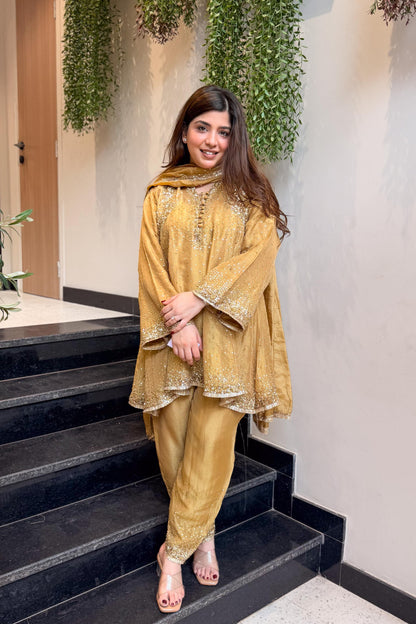 Meheja Hand Embroidered Short Anarkali Set