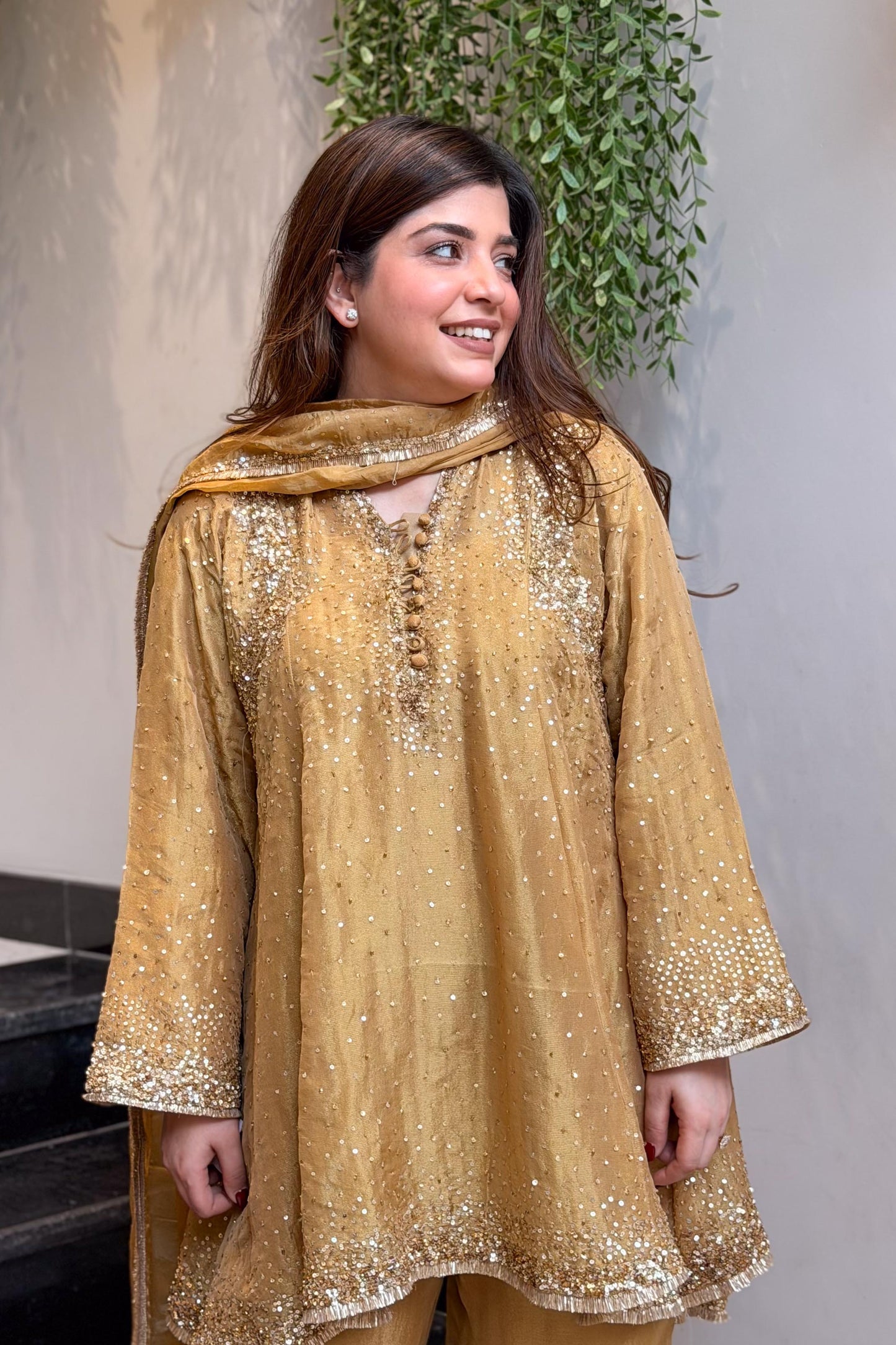 Meheja Hand Embroidered Short Anarkali Set