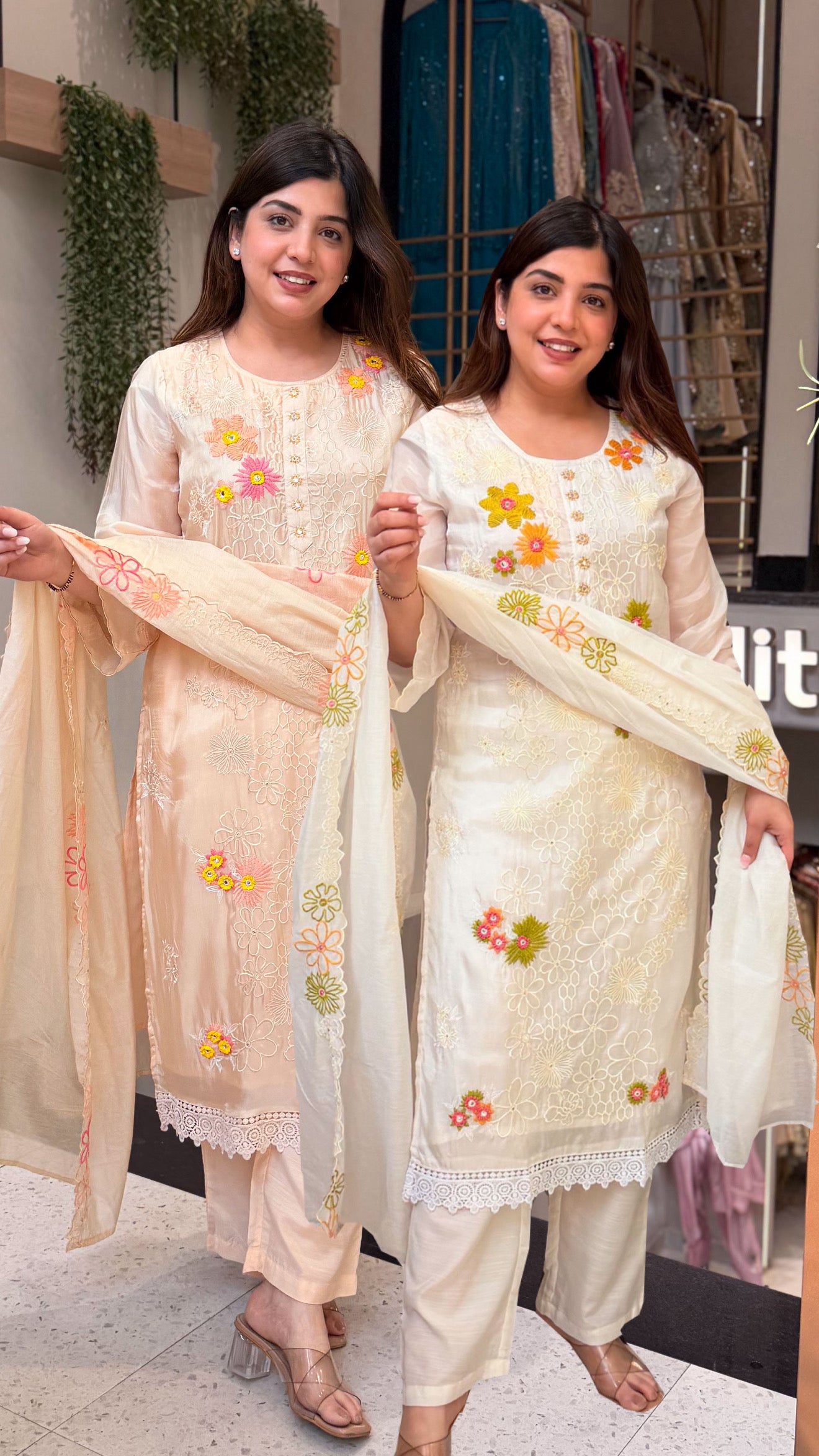 Divika Bloom Embroidered Suit Set