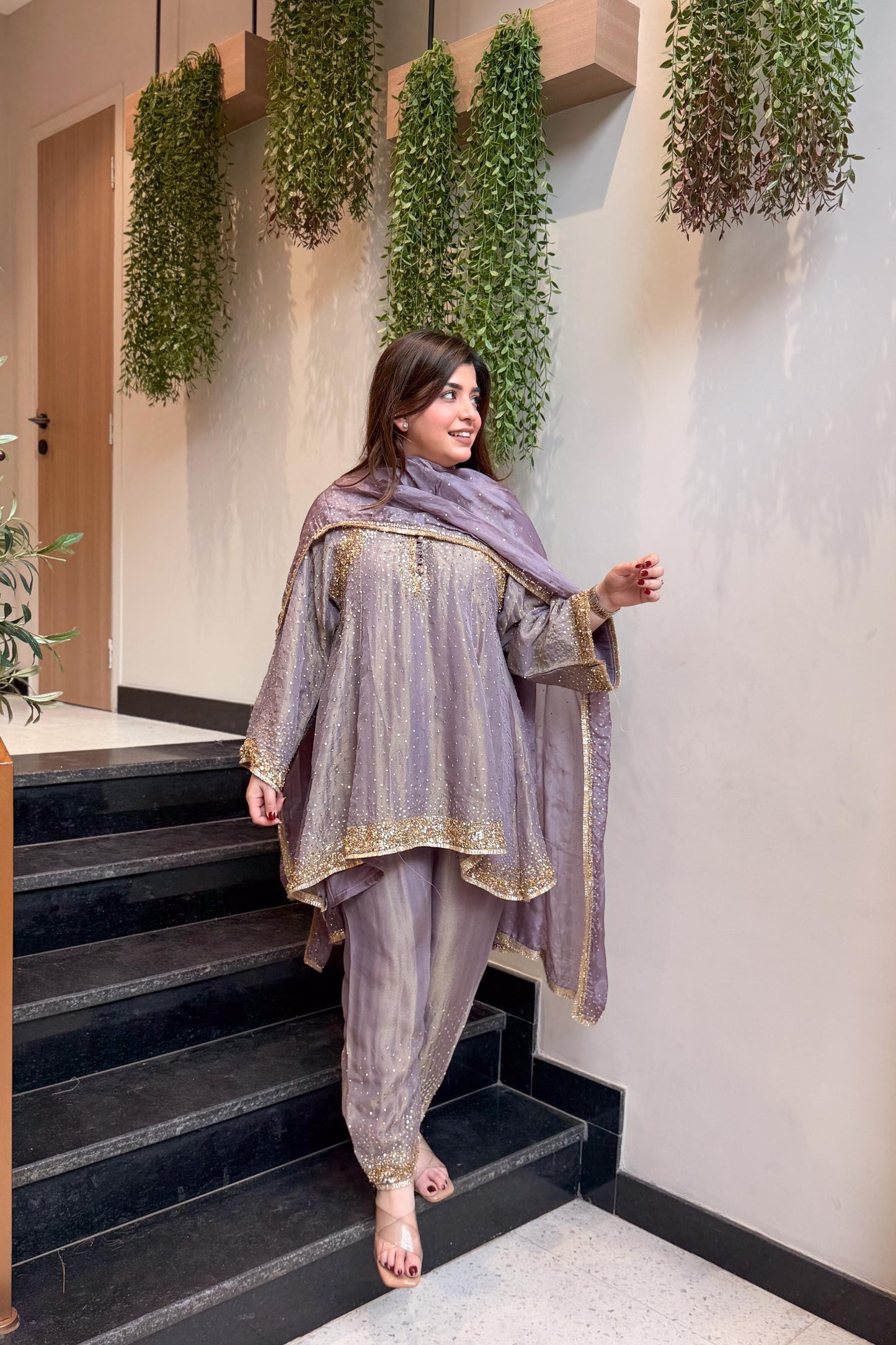 Meheja Hand Embroidered Short Anarkali Set