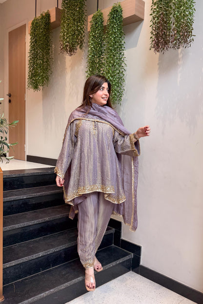 Meheja Hand Embroidered Short Anarkali Set