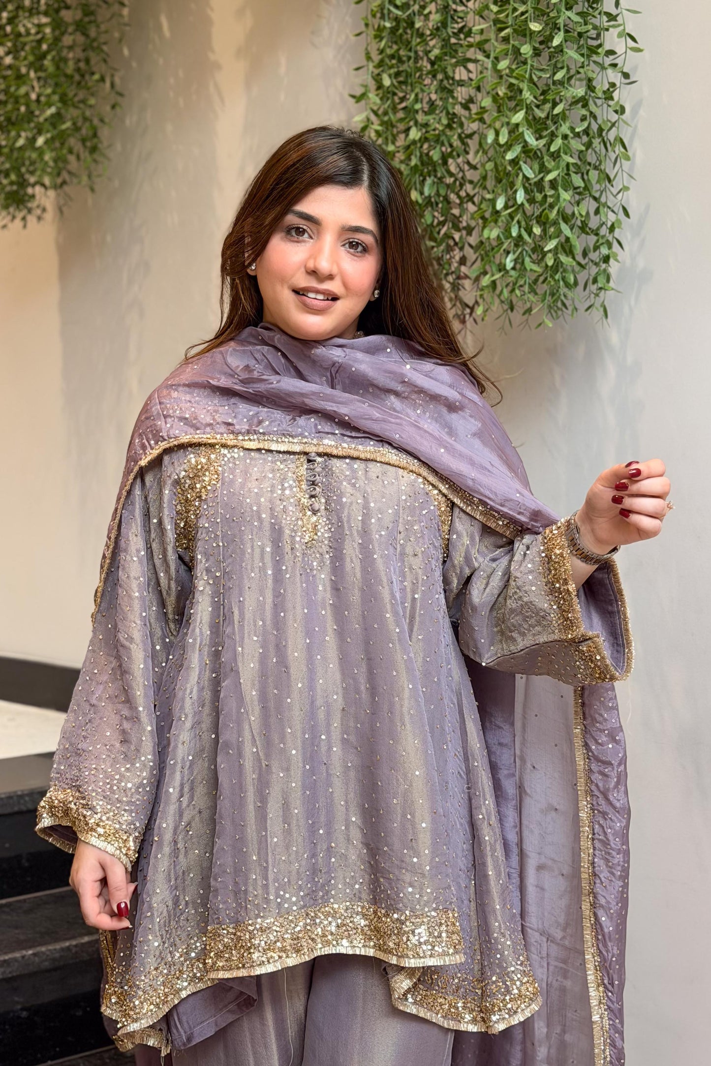 Meheja Hand Embroidered Short Anarkali Set