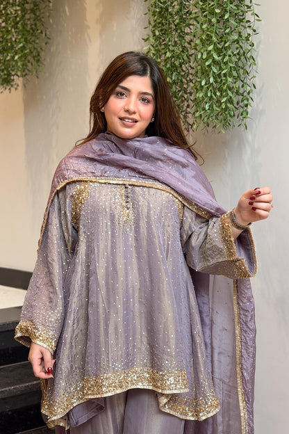 Meheja Hand Embroidered Short Anarkali Set