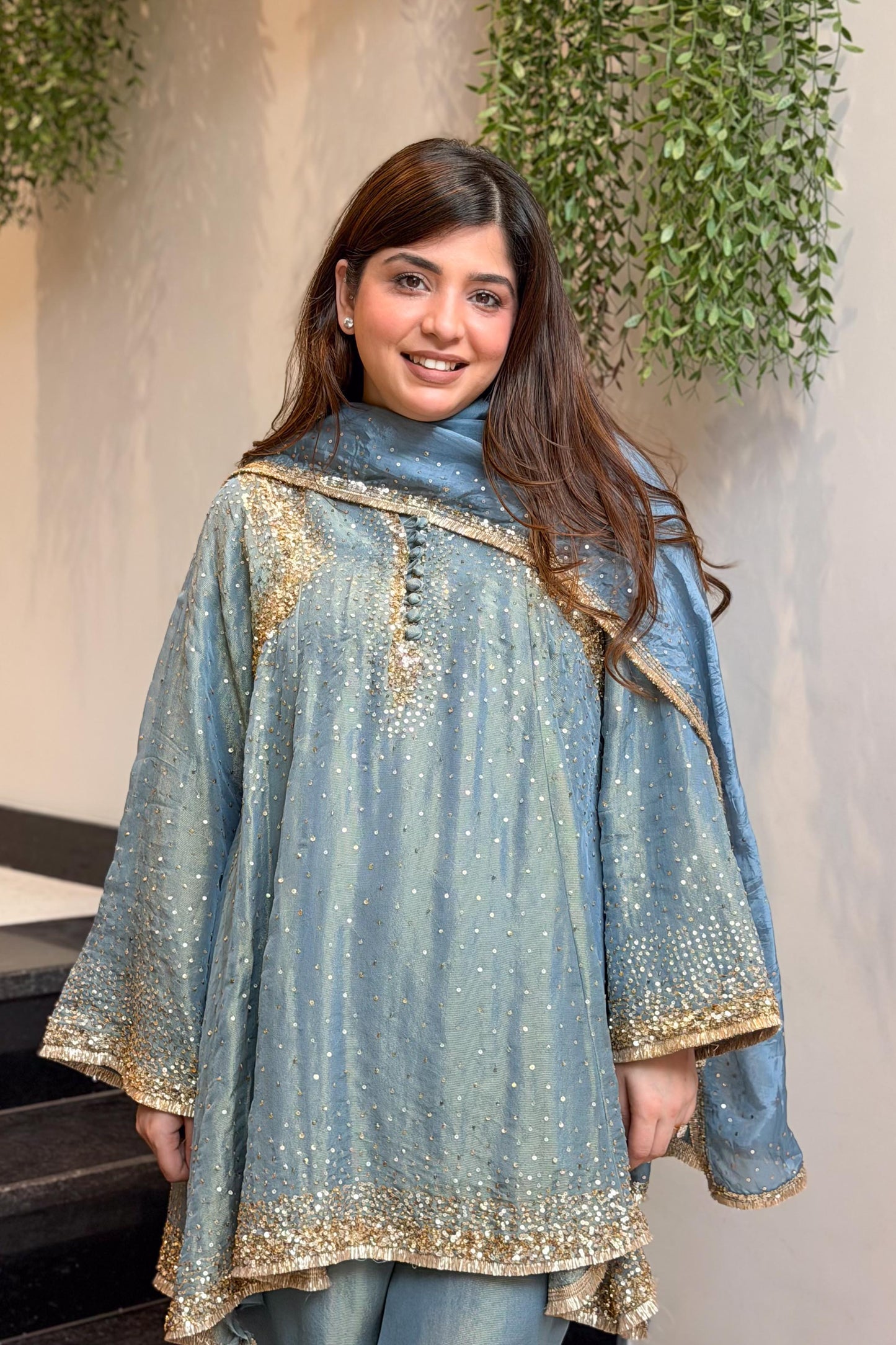 Meheja Hand Embroidered Short Anarkali Set