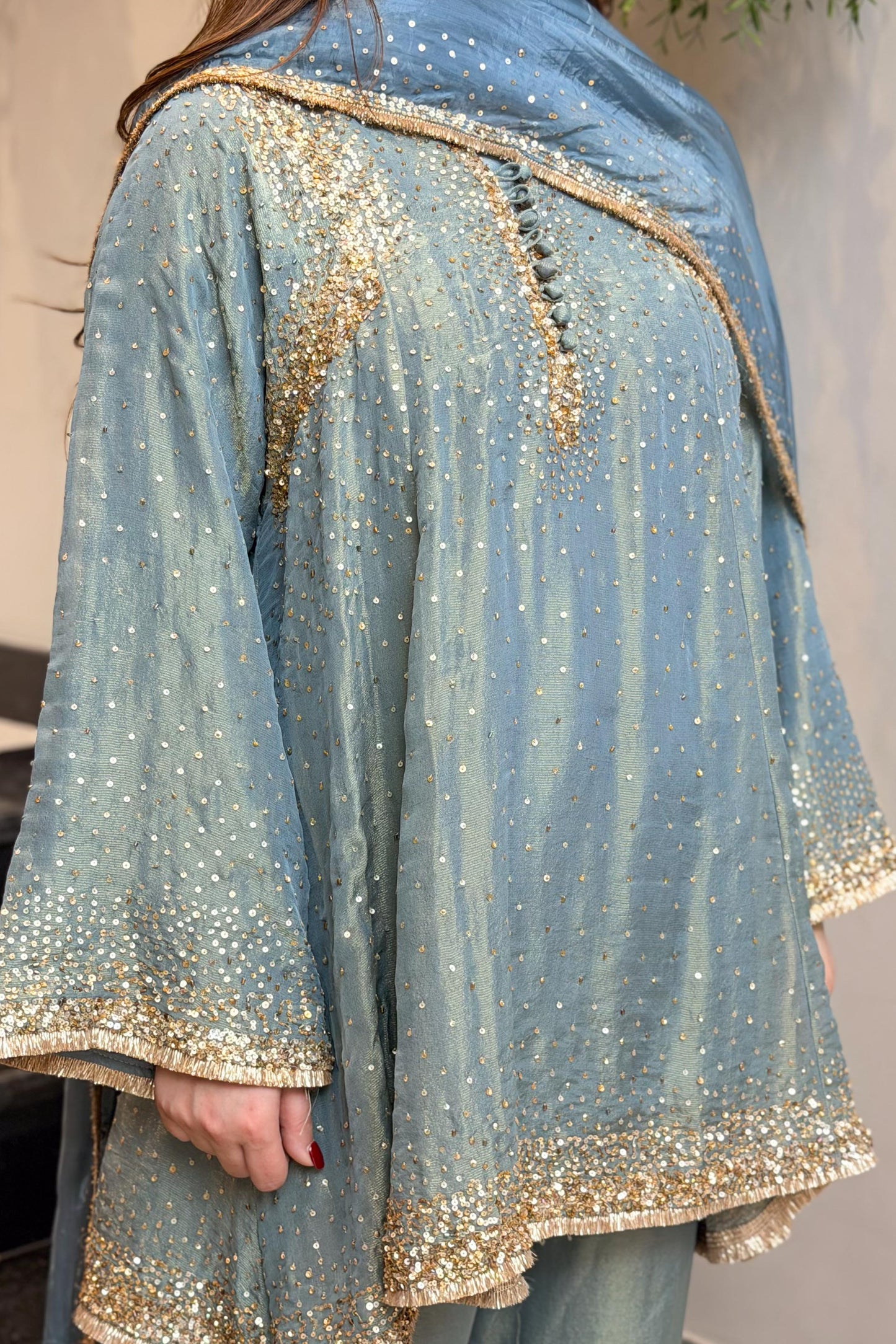 Meheja Hand Embroidered Short Anarkali Set