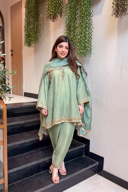 Meheja Hand Embroidered Short Anarkali Set
