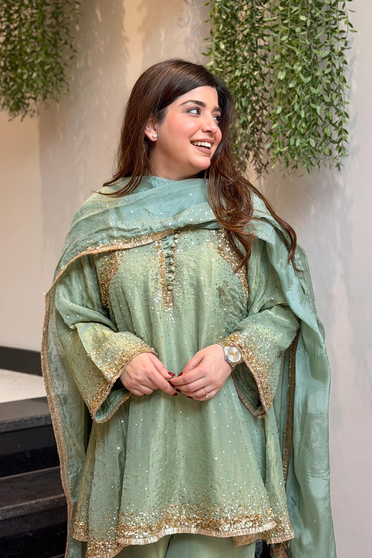 Meheja Hand Embroidered Short Anarkali Set