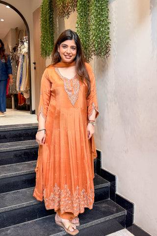 Mehri Embroidered Anarkali Suit Set