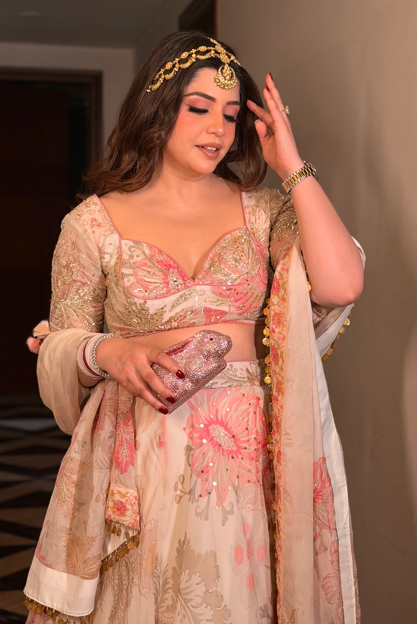 Gulnar Floral Embroidered Voluminous Lehenga