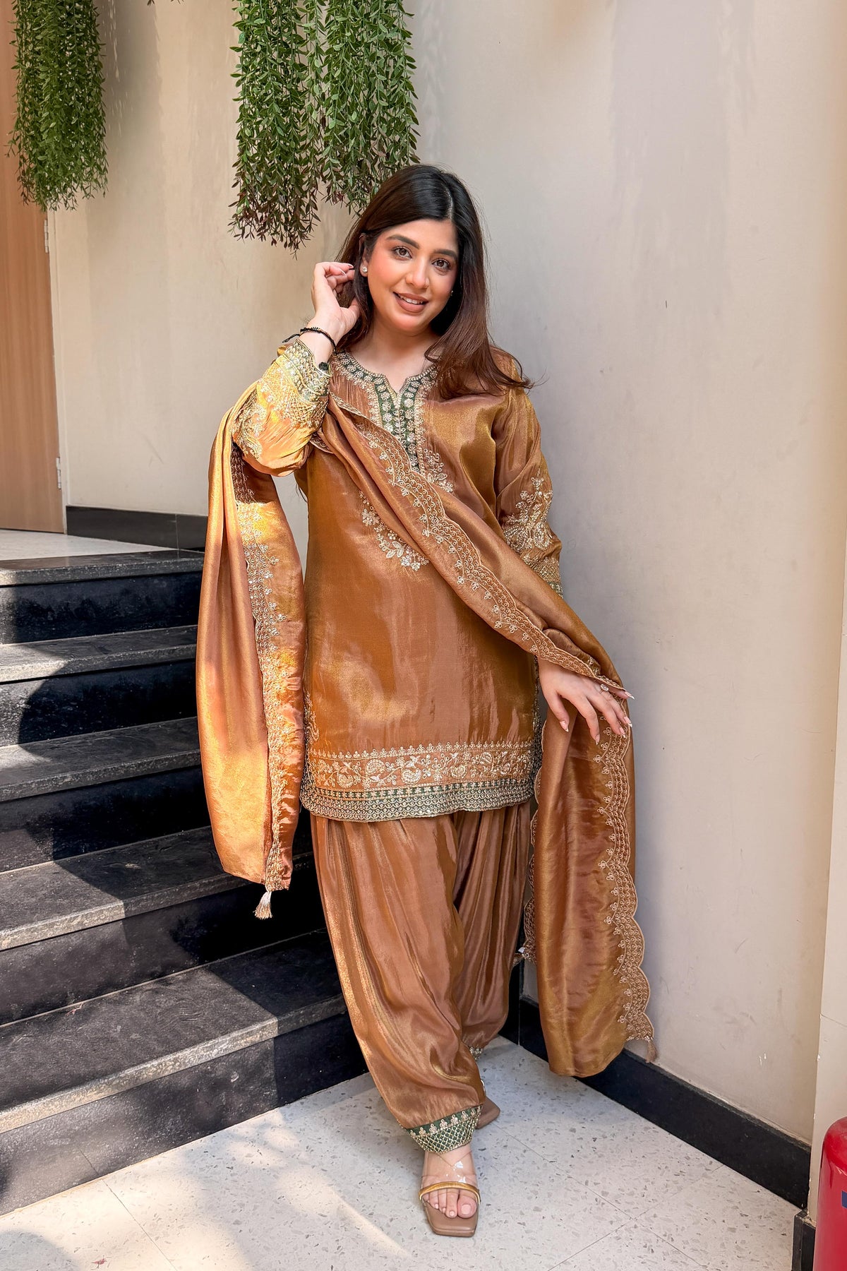 Sifat Embroidered Farshi Suit Set